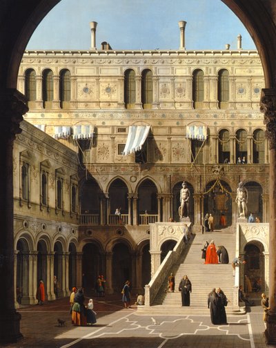 Venetië, het Dogepaleis, de Scala dei Giganti, ca. 1740 door Canaletto