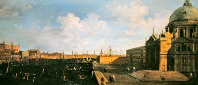 Uitzicht op het Grand Canal en Santa Maria della Salute door Canaletto