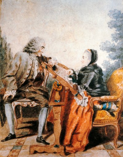 Portret van Voltaire door Carmontelle