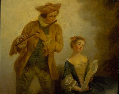 Drie dochters van componist Joseph-Nicolas-Pancrace Royer die muziek van ballet Zaide uitvoeren door Carmontelle