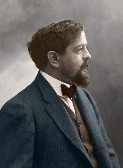 Franse componist Claude Debussy (1862-1918) - Portret van de Franse componist Claude Debussy (1862-1918) 1908 - foto Nadar - digitale inkleuring door Nadar