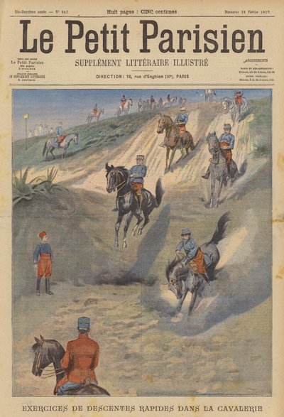 Franse Cavalerie Oefent Snelle Steile Afdalingen te Paard door (after) Carrey