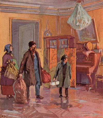 Russisch arbeidersgezin neemt bezit van een bourgeois appartement na de Revolutie door (after) Carrey
