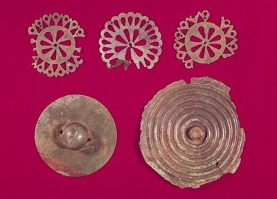 Beslag van een wagen, uit het graf van een prinses van Vix (brons) door (after) Celtic School