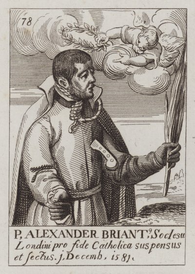 Alexander Briant, Engelse jezuïet en katholieke martelaar (gravure) door (after) English School