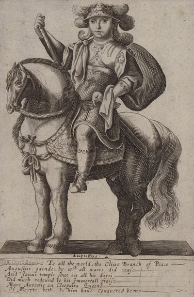 Augustus, Romeinse keizer (gravure) door (after) English School