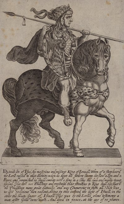 David, koning van Israël (gravure) door (after) English School