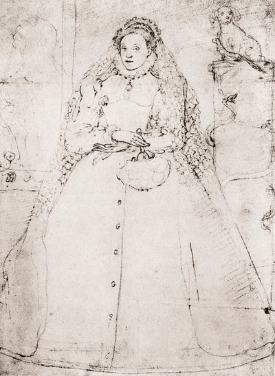 Elizabeth I (litho) door (after) English School
