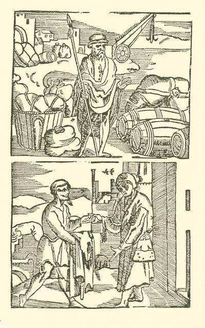 Illustratie voor The Roxburghe Ballads (houtsnede) door (after) English School