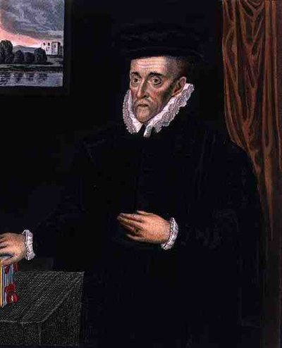 Portret van Sir Walter Mildmay (1520?-1589), oprichter van Emmanuel College, Cambridge, uit 