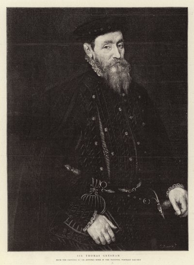 Sir Thomas Gresham (gravure) door (after) English School