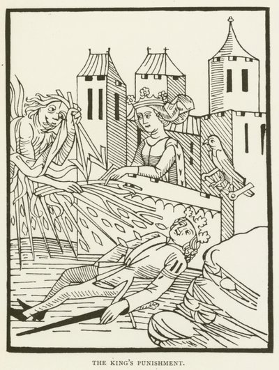 De straf van de koning (gravure) door (after) English School