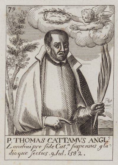 Thomas Cottam, Engelse katholieke priester en martelaar (gravure) door (after) English School