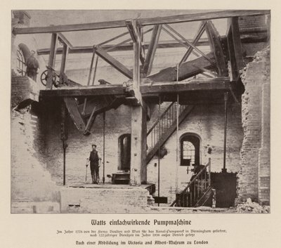 Boulton & Watt enkelwerkende pompmachine door (after) English photographer