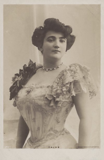 Emma Calve, Franse operasopraan (zwart-wit foto) door (after) English photographer
