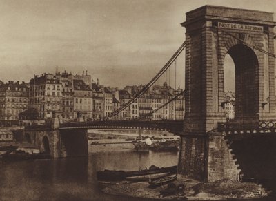 Le Pont Louis-Philippe, Pont de la Reforme tijdens de Revolutie van 1848 door (after) French Photographer