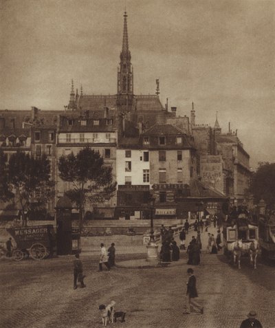 De Quai des Orfevres op de hoek van de Boulevard du Palais door (after) French Photographer