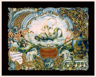 Reclamekaart voor Mazerand drukkers, Cirey-sur-Vezouze, Frankrijk door (after) French School