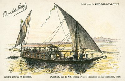 Dahabieh, op de Nijl, Transport van Toeristen en Goederen door (after) French School