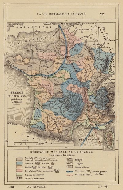 Medische geografie van Frankrijk door (after) French School