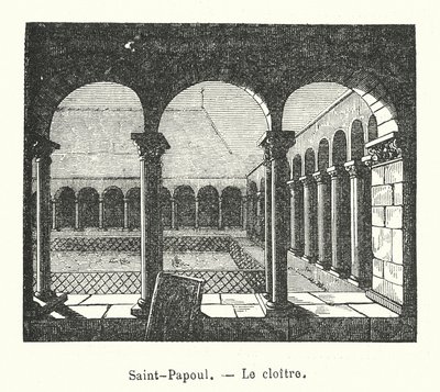 Saint-Papoul, Het klooster (gravure) door (after) French School