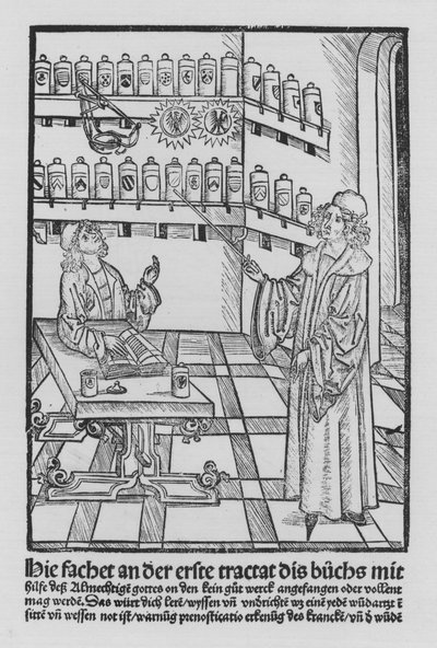 Het boek van Cirurgia door Hieronymus Brunschwig door (after) German School