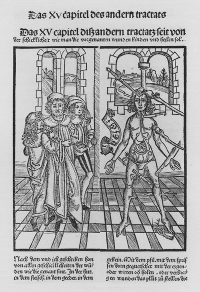 Het boek van Cirurgia door Hieronymus Brunschwig door (after) German School