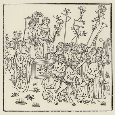 Processie die een wagen trekt door (after) Italian School