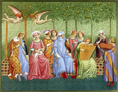 De droom van het leven - fresco door Orcagna door (after) Italian School