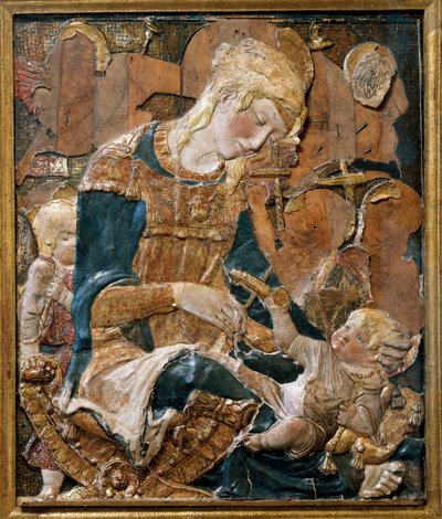 Madonna en Kind, bas-reliëf door (attr. to) Donatello