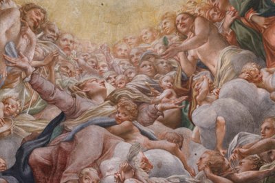 Maagd tussen Adam en Eva (detail) door (c.1489 1534) Correggio