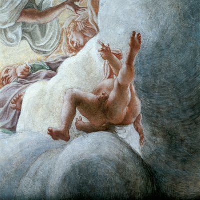 Engel in vlucht (detail) door (c.1489 1534) Correggio