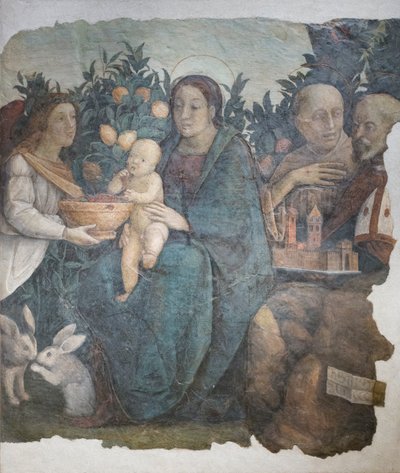 Madonna en kind met heiligen Franciscus en Quirinus, bekend als Madonna dei limoni door (c.1489 1534) Correggio