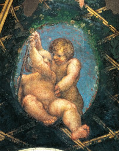 Ovaal met cherubijnen, detail van decoratie uit St. Paul