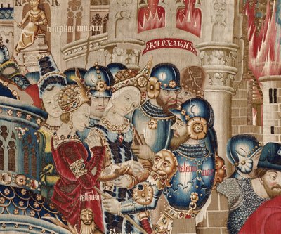 De Trojaanse Oorlog: De Vernietiging van Troje, ca. 1470 door (fl.1450 75) Master of Coetivy