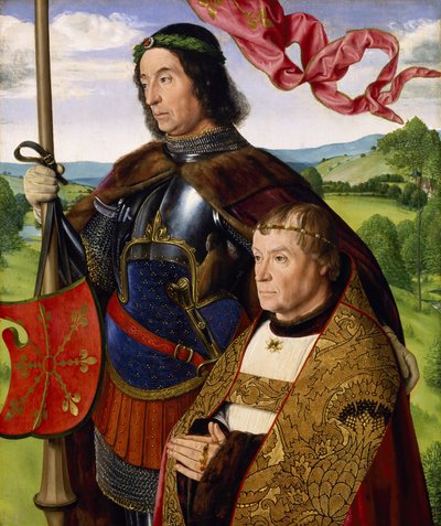 St. Maurice (of St. Victor) met een schenker, ca. 1500-05 door (fl.c.1483 c.1529) Master of Moulins