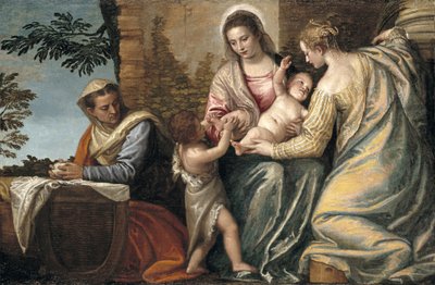 Madonna en Kind met St. Elizabeth, de Jonge St. Johannes de Doper en St. Justina, 1565-70 door Paolo Veronese