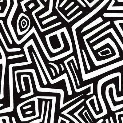 Witte strepen schilderij uit de Salvadoraanse cultuur voor muurkunstprints door F. Abderrahim