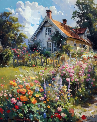 Tuin van een oud huis nostalgisch Oost-Europees huis door F. Abderrahim