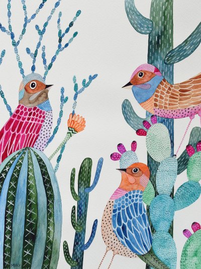 hongerige vogels door Marys Watercolors