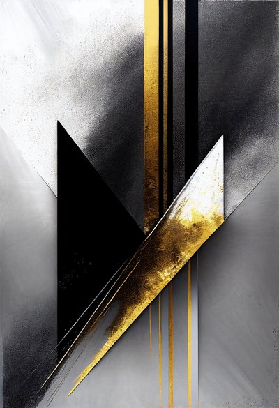Abstracte zwart-gouden strepen en liggende achtergrond, canvas prints voor elke kamer door F. Abderrahim
