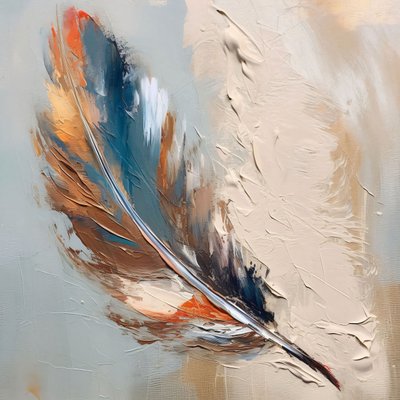 Veder goud blauw abstract, wanddecoratie voor woonkamer door F. Abderrahim