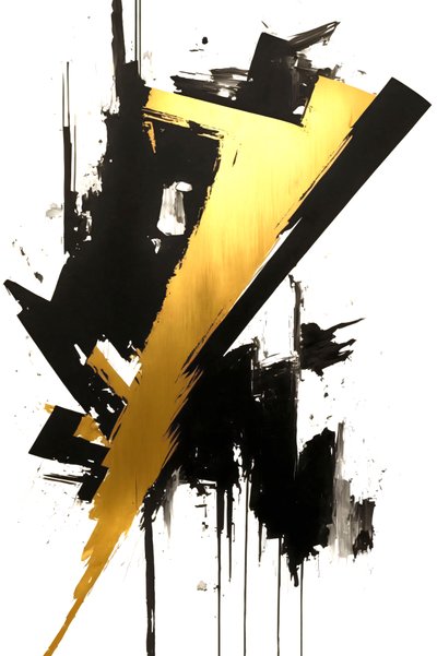 Goudzwart schilderij, hedendaagse kunst, groot doek, on demand Print door F. Abderrahim