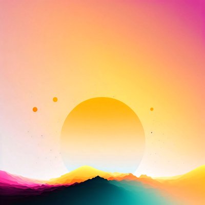 Minimalistische zonsopgang Galaxy kleuren op wit, muurkunst | print on demand door F. Abderrahim