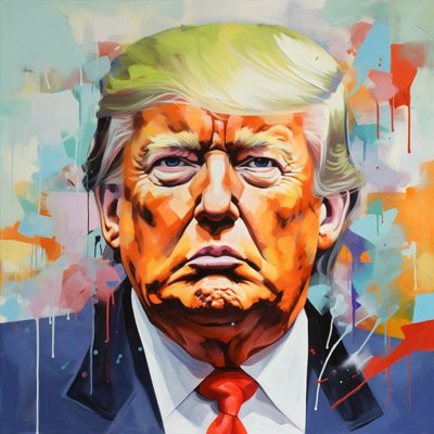 Donald Trump Canvas Olieverfschilderij Print, ingelijste houten muurkunst prints door F. Abderrahim