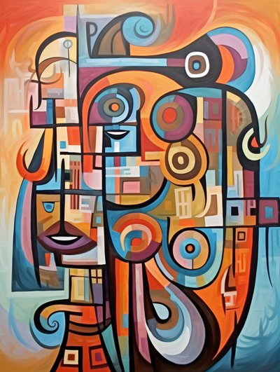 Prachtig kubisme graffiti, moderne muurdecoratie ideeën door F. Abderrahim