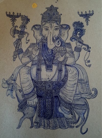 Ganesha rijdt op Vahana. door Andy Schweigard