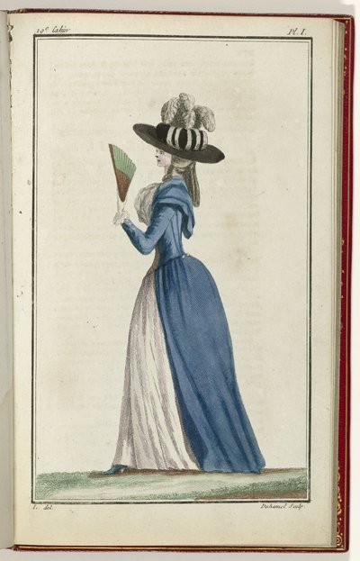 Cabinet des Modes ou les Modes Nouvelles, 15 Aout 1786, pl. I door A.B. Duhamel