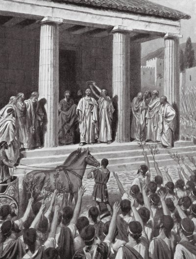 Themistocles geëerd in Sparta door A.C. Weatherstone