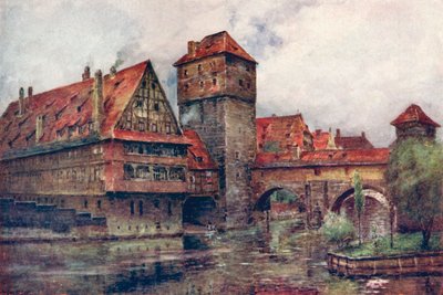 De Henkersteg, met de Wasserturm, Neurenberg, Duitsland door AG Bell